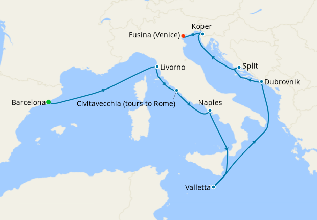 Cruise Itinerary Map