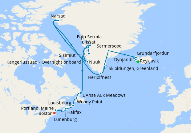 Map of the cruise map