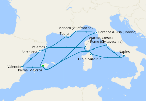 Cruise Itinerary Map