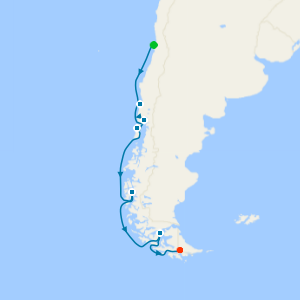 Chilean Fjords & The Glaciers of The Beagle Channel from Valparaiso