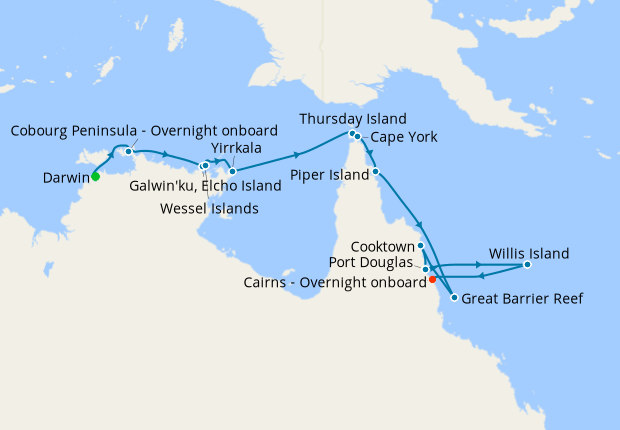 Map of the cruise map