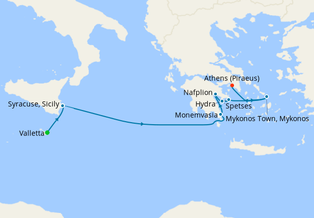 Map of the cruise map