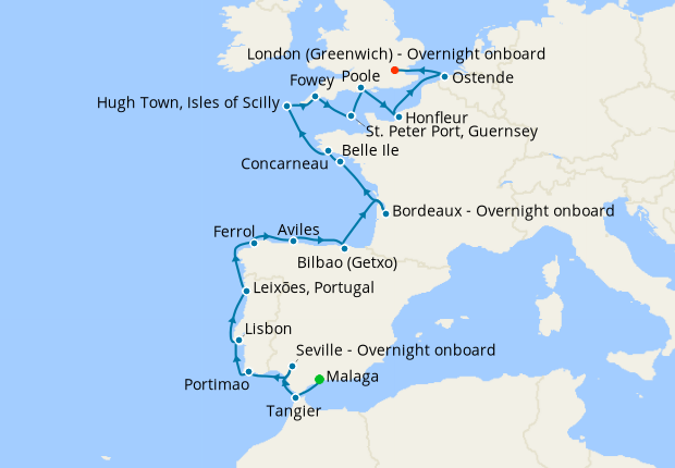 Map of the cruise map
