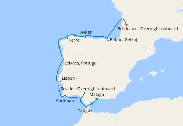 Map of the cruise map
