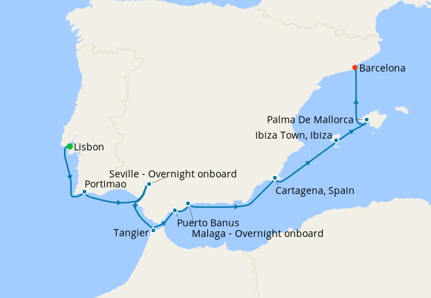 Map of the cruise map