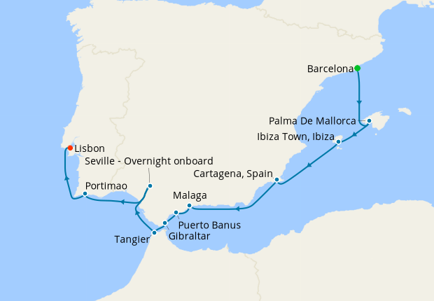 Map of the cruise map