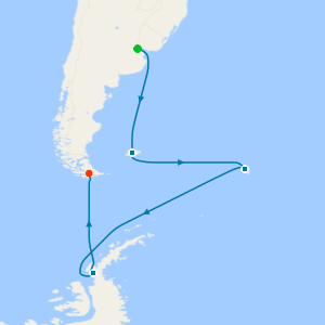 Antarctica, South Georgia & Falkland Islands from Buenos Aires
