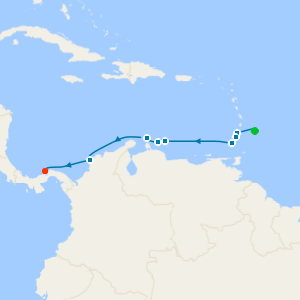Colombian & Southern Caribbean Coastlines from Bridgetown