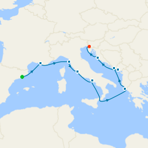 Around Italy’s Boot: Italy, Dalmatia and Venice cruise from Barcelona to Trieste (Venice)