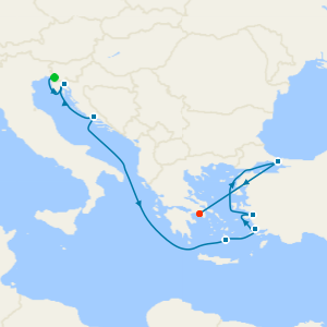 Adriatic Allure: Croatia, Greek Isles and Istanbul cruise from Trieste (Venice) to Piraeus (Athens)