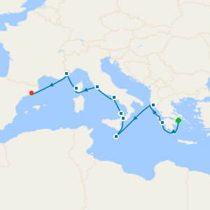 Mediterranean Splendor: Greece, Italy and Provence cruise from Piraeus (Athens) to Barcelona