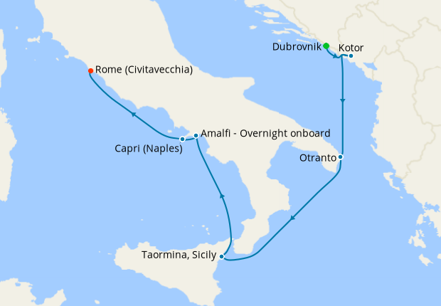 Map of the cruise map