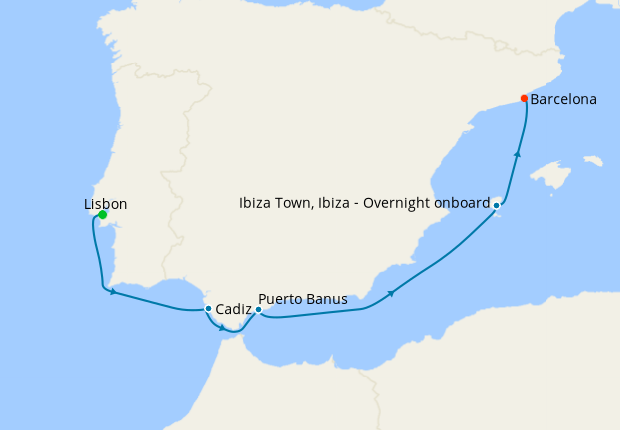 Map of the cruise map