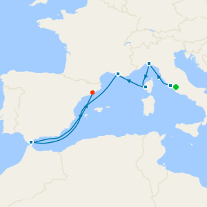 Western Mediterranean: Italy, France & Gibraltar from Rome with Stay