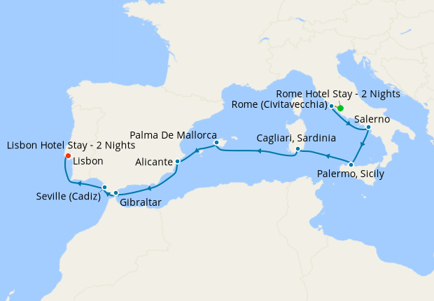 Cruise Itinerary Map