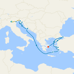 Adriatic Allure: Croatia, Greek Isles & Istanbul with Lake Garda, Venice and Athens Stays