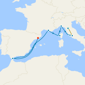 Western Mediterranean: Italy, France & Gibraltar with Florence and Rome Stays