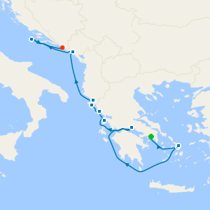 The Greek Islands, Adriatic & Corinth Canal from Athens