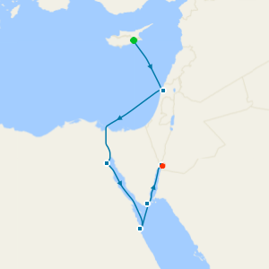 Holy Land & Pyramids with Suez Canal from Larnaca