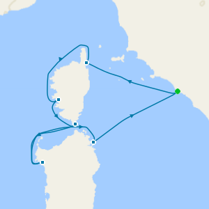 Corsica & Sardinia from Rome