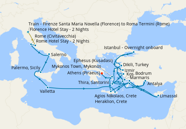 Map of the cruise map