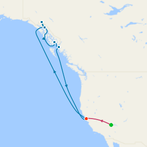 Las Vegas & Alaska with Dawes Glacier from San Francisco with Stays