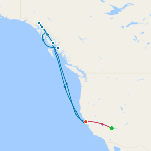 Las Vegas & Alaska with Dawes Glacier from San Francisco with Stays