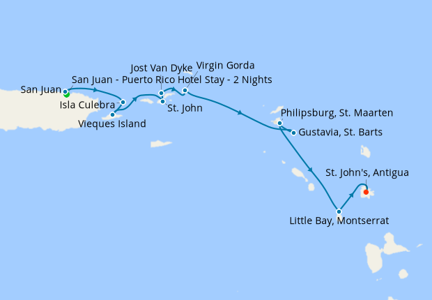 Map of the cruise