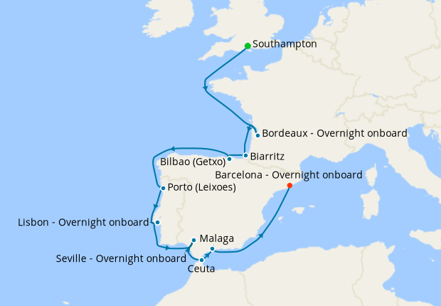 Cruise Itinerary Map