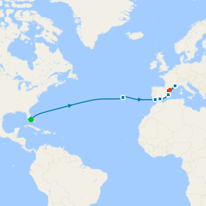 Transatlantic from Miami to Barcelona