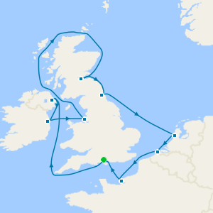 British Isles from Southampton