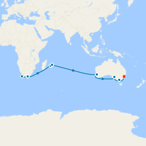 World Cruise Sector fr. Cape Town to Sydney with Stays