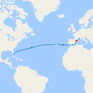 Transatlantic from Miami to Barcelona with Miami Beach Stay