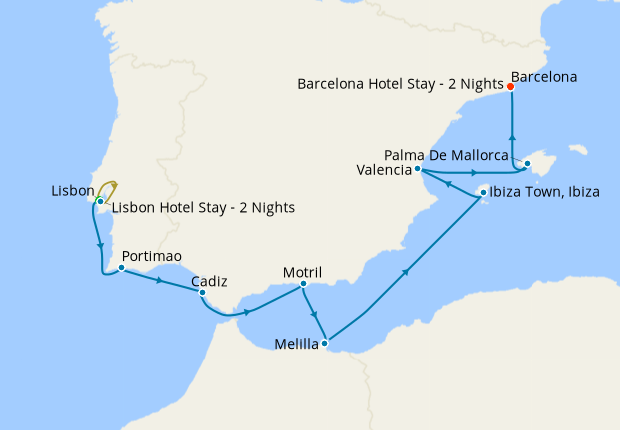 Cruise Itinerary Map