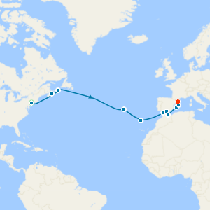 Transatlantic & Azores with New York and Barcelona Stays