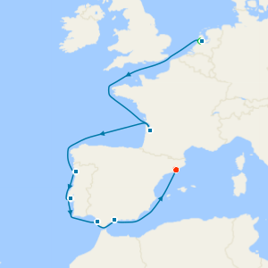 Culinary Delights fr. Amsterdam to Barcelona with Stays