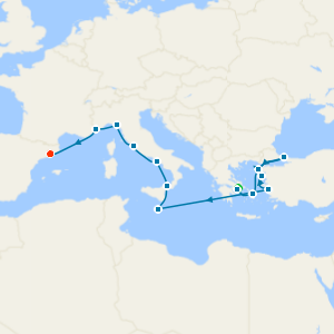 Acropolis to Amalfi fr. Athens to Barcelona with Stays