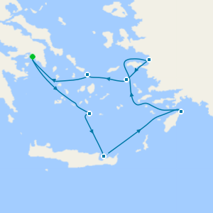 Santorini, Crete & Mykonos from Athens