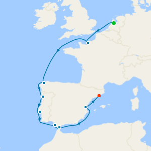 France, Spain & Portugal from Amsterdam