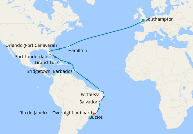 Cruise Itinerary Map
