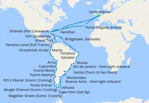 Cruise Itinerary Map