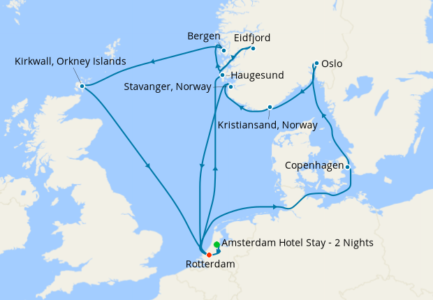 Fjords of Norway Collectors' Voyage with Amsterdam Stay, Holland ...