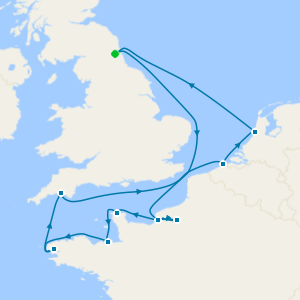 Coastlines of France, Belgium & Holland from Newcastle