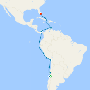 Peru, Ecuador & Panama Canal with Santiago and Miami Beach Stays