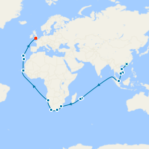 Hong Kong Stay, Singapore, Indian Ocean & Cape Town to S'ton