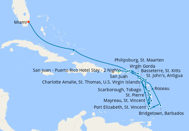 Map of the cruise map