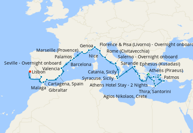 Map of the cruise map