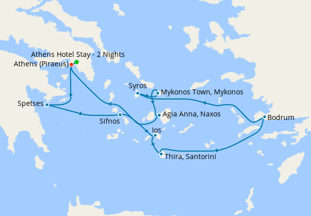 Map of the cruise map