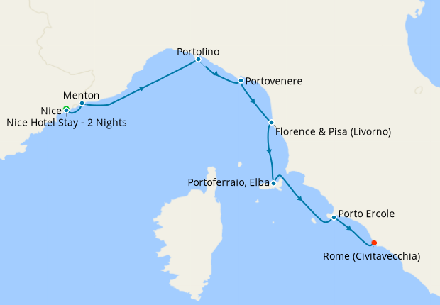Map of the cruise map