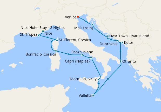 Map of the cruise map